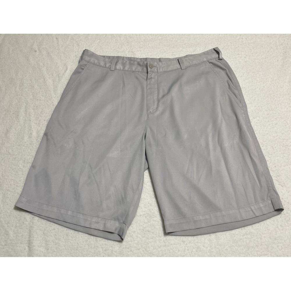 Nike Shorts Mens Size 35 x 11 Golf Tan Beige Stretch Flat Front Logo